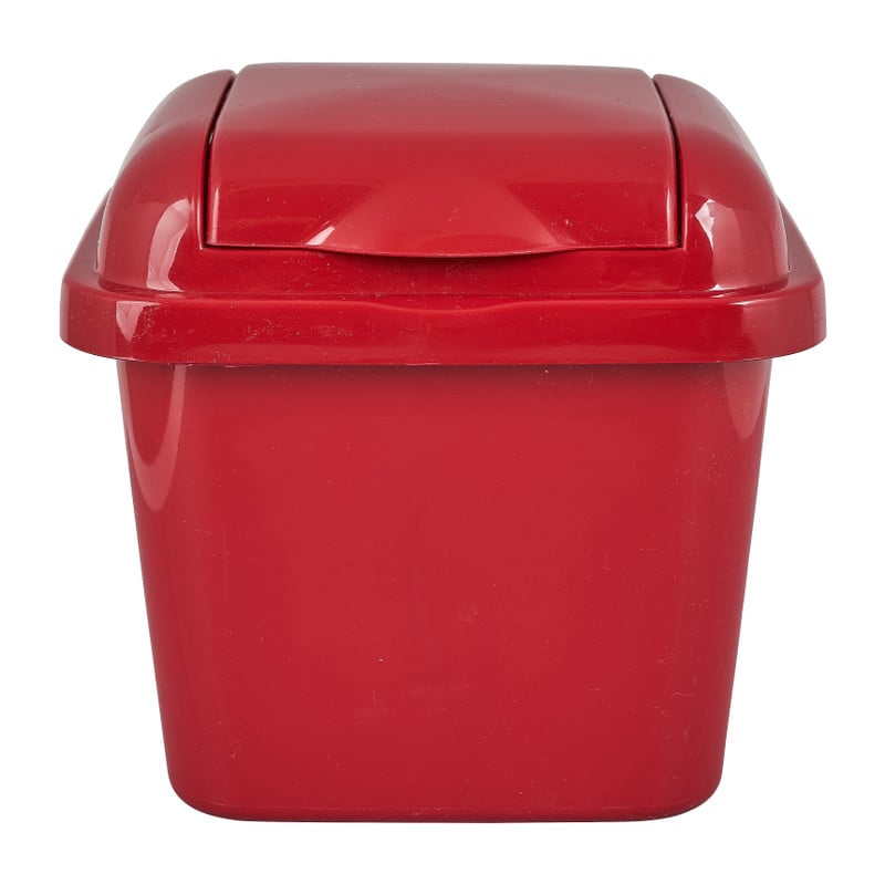 Mini afvalbakje - rood - 14x16x16 cm