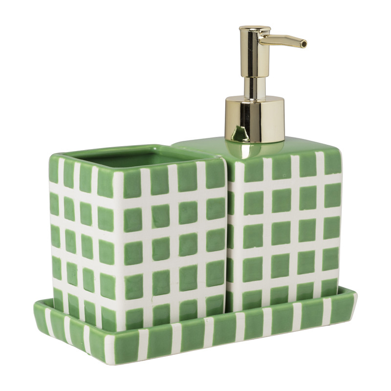 Zeeppompje blokjes - groen/wit - 15.8x7x7 cm