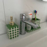 Tandenborstel beker blokjes - groen/wit - 8.8x7x7 cm