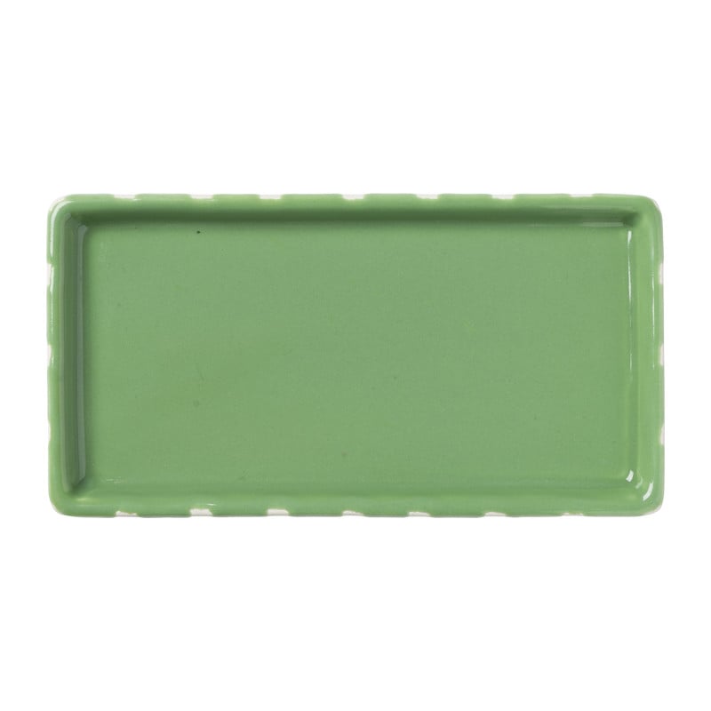 Zeepschaaltje blokjes - groen/wit - 1.3x15.8x8.3 cm
