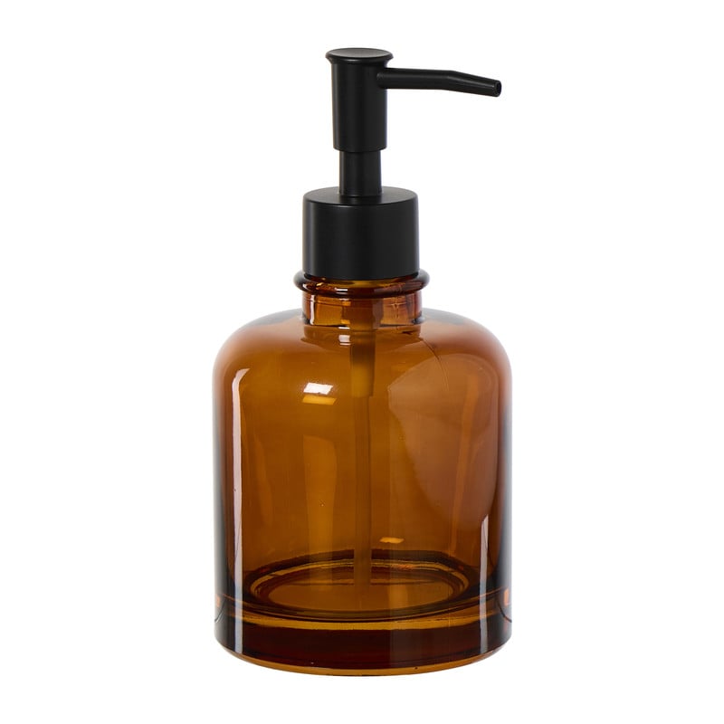 Zeeppompje glas - bruin - ø8.3x16.5 cm