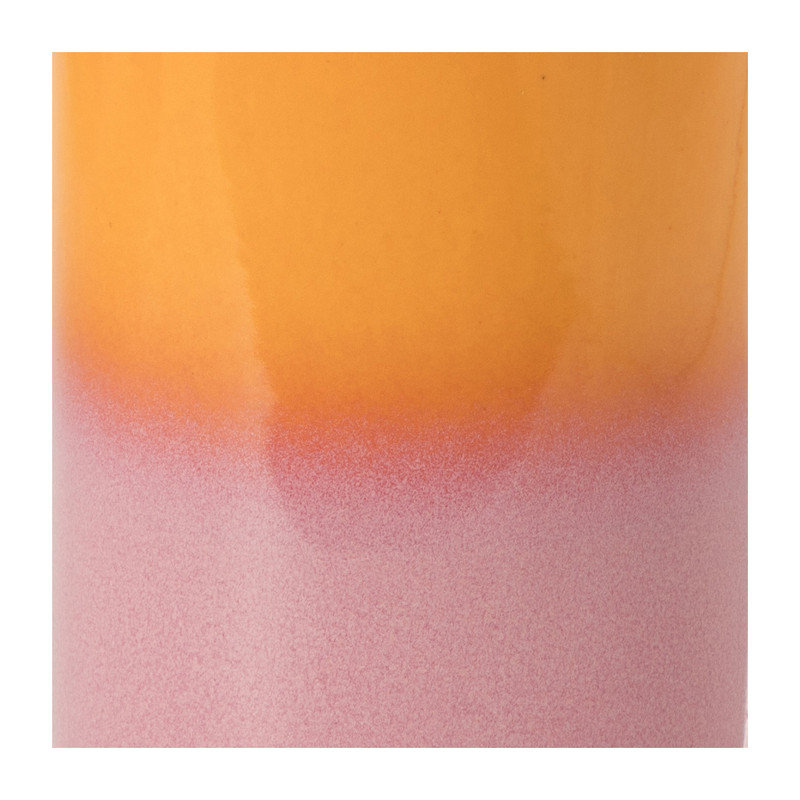 Tandenborstel beker duo - oranje/roze - ø6.5x11.5 cm