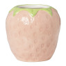 Tandenborstel beker aardbei - roze/groen - ø8.3x8.8 cm