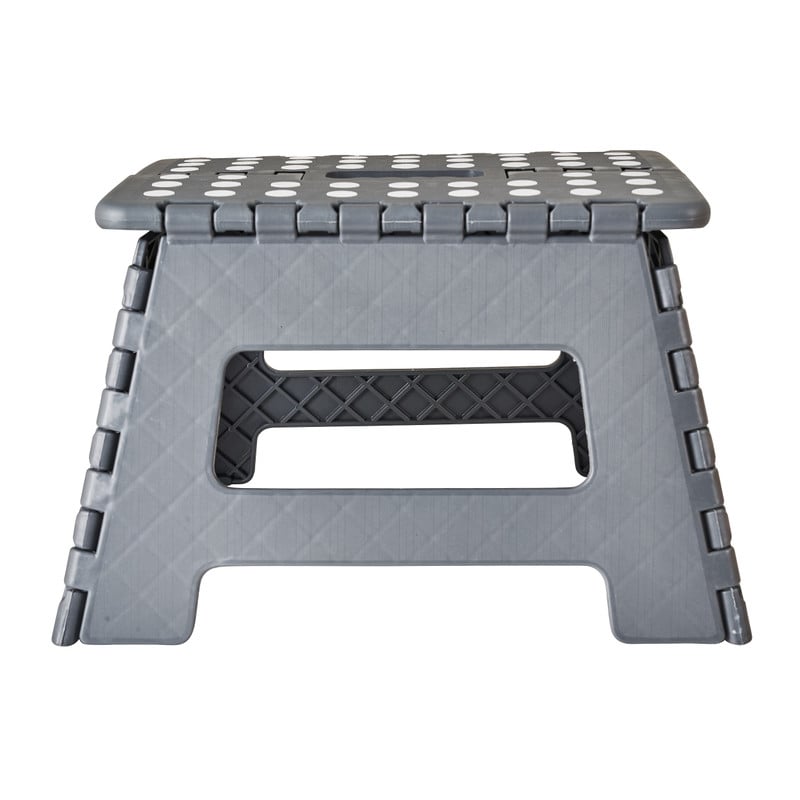 Inklapbaar krukje - grijs - 31x22x22 cm