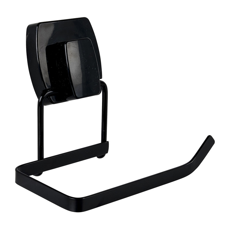 Toiletpapier houder easy lock - zwart - 12x9x10 cm