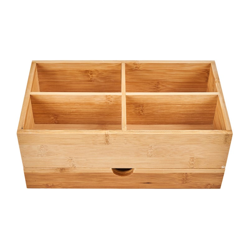 Opberger met lade bamboe - 27x15x11 cm