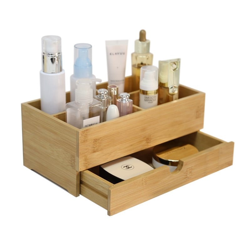 Opberger met lade bamboe - 27x15x11 cm