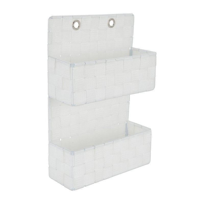 Hangmandje gevlochten - wit