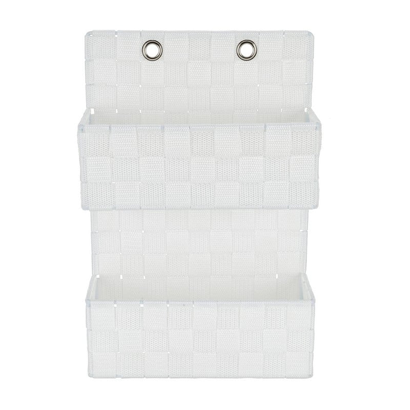 Hangmandje gevlochten - wit