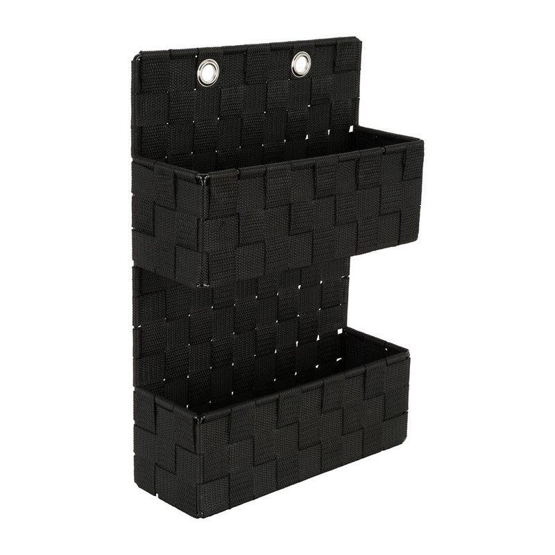 Hangmandje gevlochten - zwart