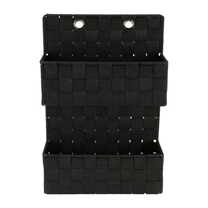 Hangmandje gevlochten - zwart