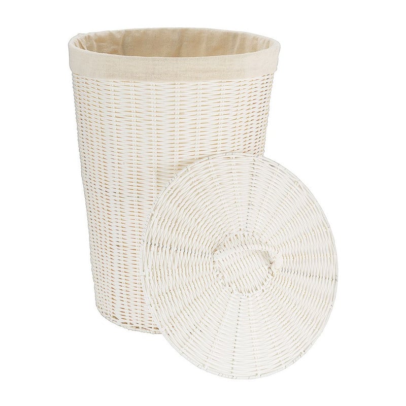 Wasmand - 37x50 cm - wit oud