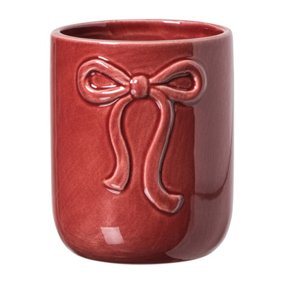 Beker strik - bordeauxrood - ø7.3x10.2 cm