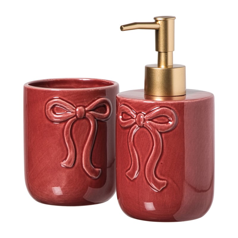 Beker strik - bordeauxrood - ø7.3x10.2 cm