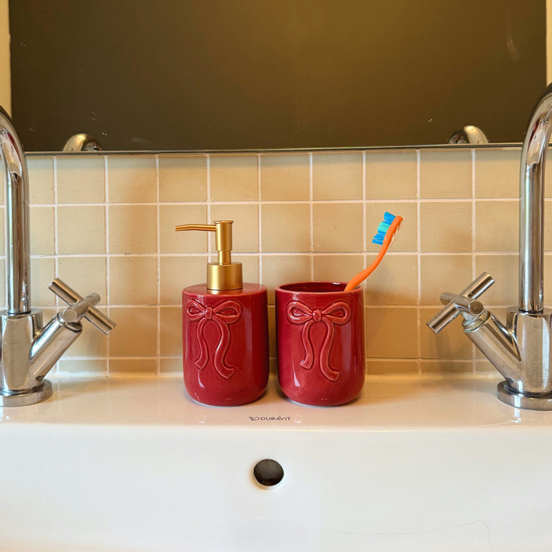 Beker strik - bordeauxrood - ø7.3x10.2 cm