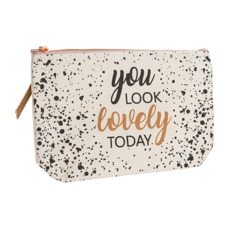 Toilettas met tekst - 24x15x5 cm