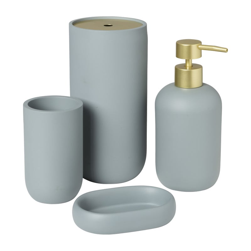 Badkamer beker goldline - grijs - ø7.5x11 cm