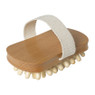 Massage borstel - rubber/hout - 13x7x4 cm
