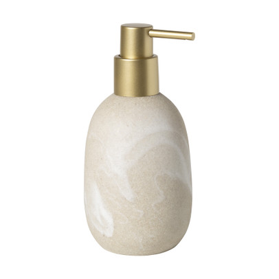 Zeeppompje marmer - beige - ø8x18 cm