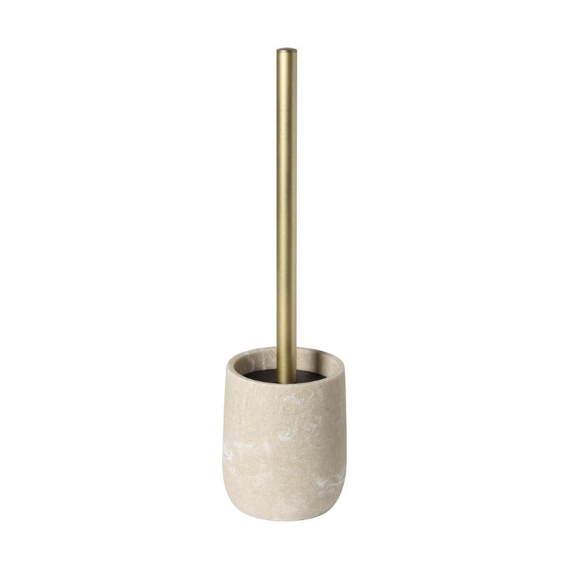 Toiletborstel marmer - beige - ø10x37 cm