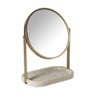 Make-up spiegel marmer - beige - ø10.7x14.5 cm
