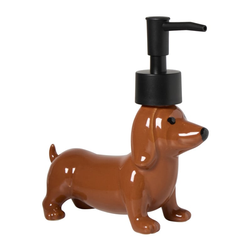 Zeeppompje teckel - bruin - 13x13x6 cm
