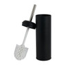 Toiletborstel en houder metaal - zwart - 41 cm 