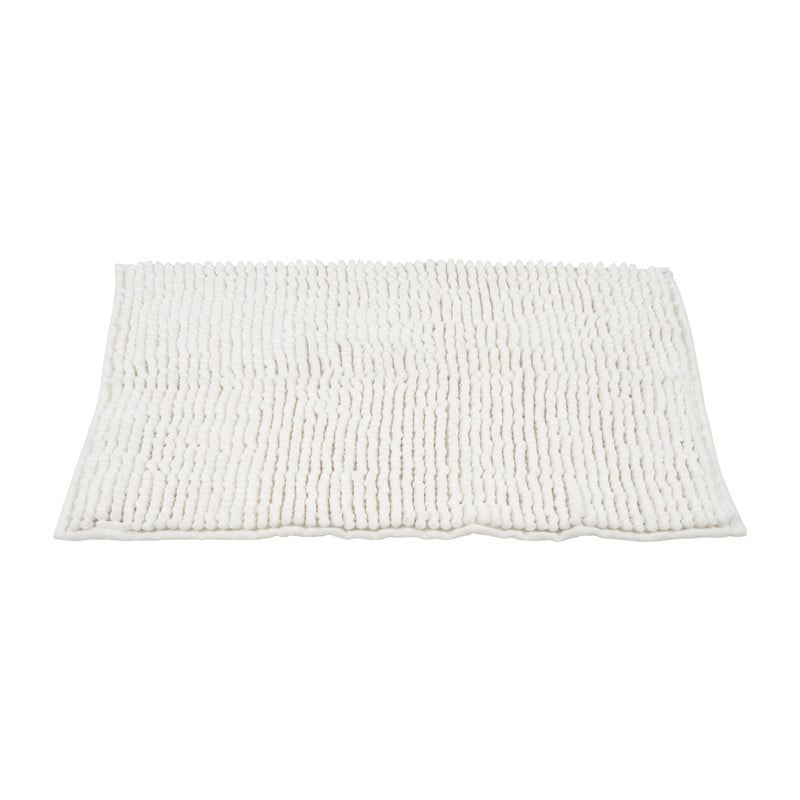 Badmat chenille - wit - 40x60 cm