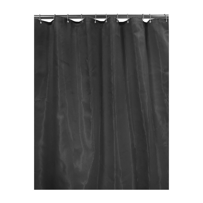 Douchegordijn jacquard - zwart - 180x200 cm