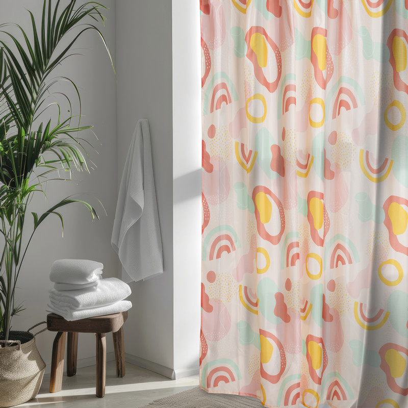 Douchegordijn regenboog - multikleur - 180x200 cm