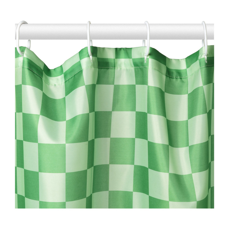 Douchegordijn geblokt - groen - 180x200 cm