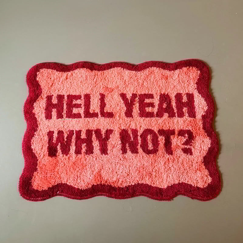 Badmat hell yeah why not - roze - 50x70 cm