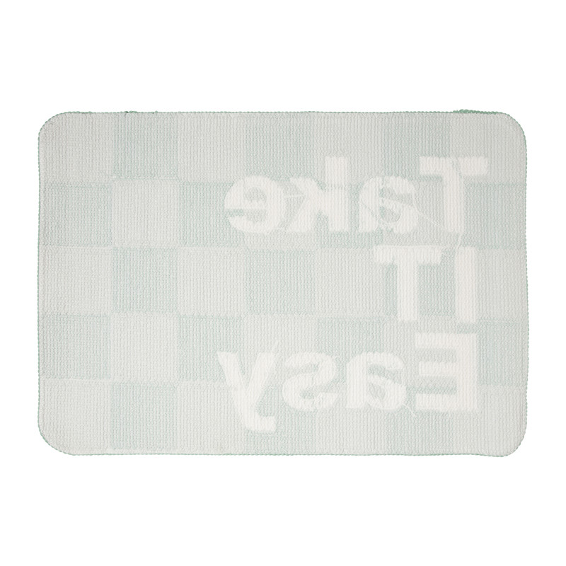 Badmat Take it Easy - groen/wit - 50x70 cm