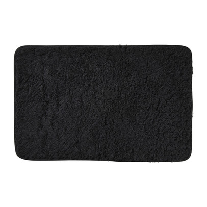 Badmat fluffy - zwart - 45x70 cm