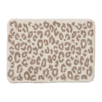 Badmat animal - bruin/wit - 50x70 cm