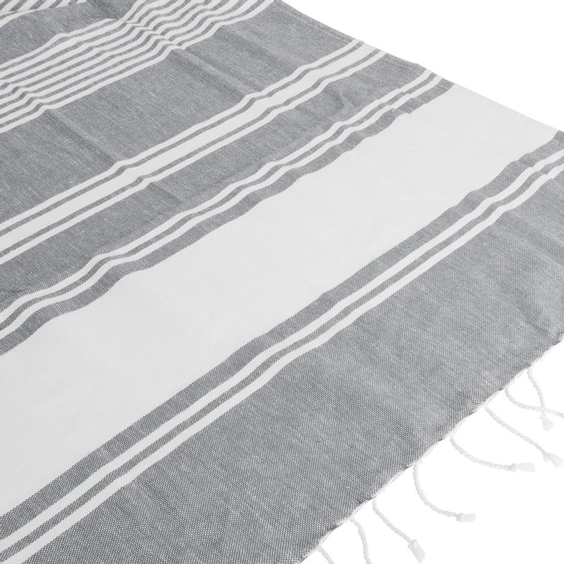 Hamamdoek met franjes - grijs - 180x100 cm