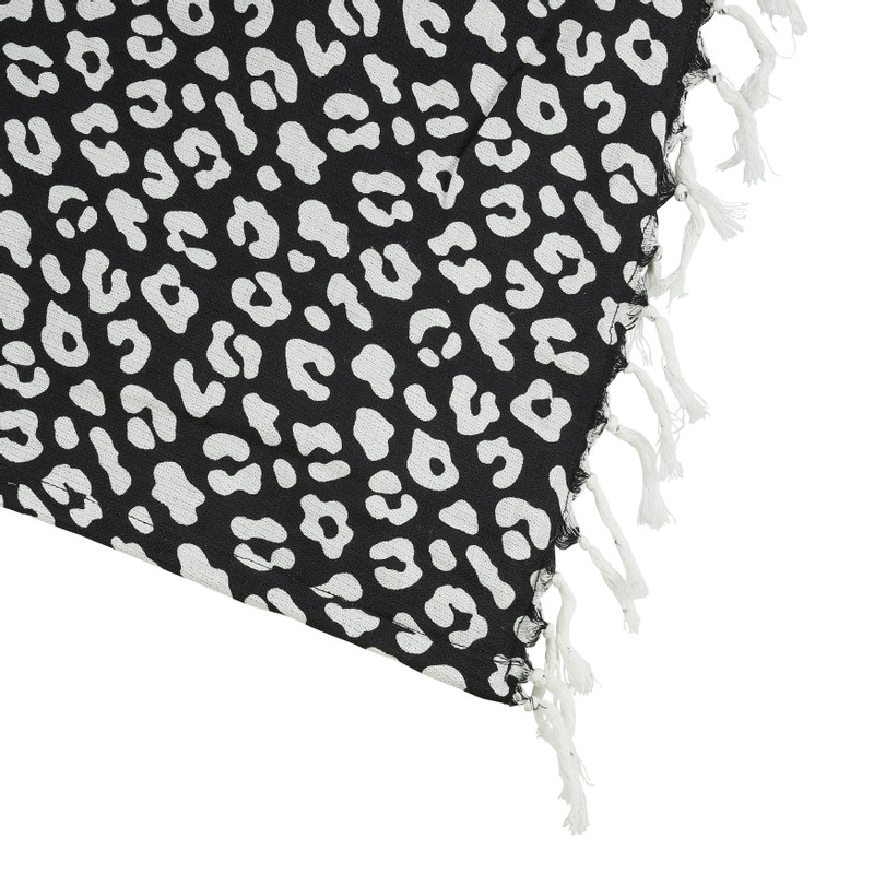 Hamamdoek panterprint zwart - 180x100 cm