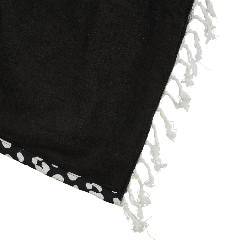 Hamamdoek panterprint zwart - 180x100 cm