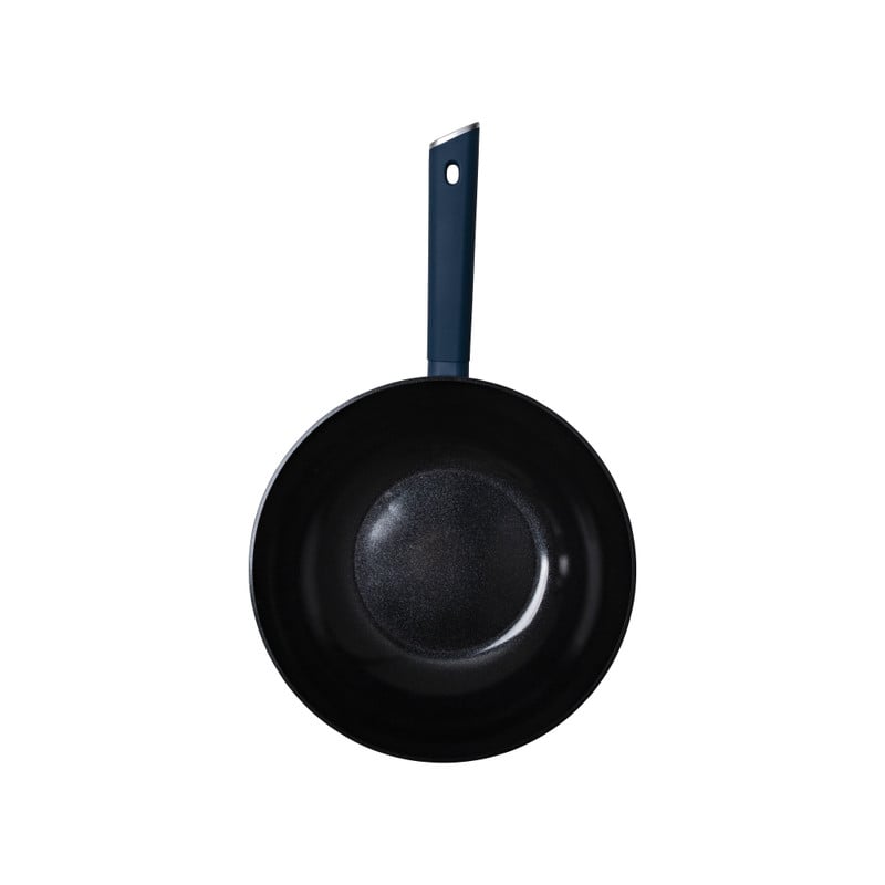 Hugo Kennis wokpan - blauw/zwart - ø28x8 cm