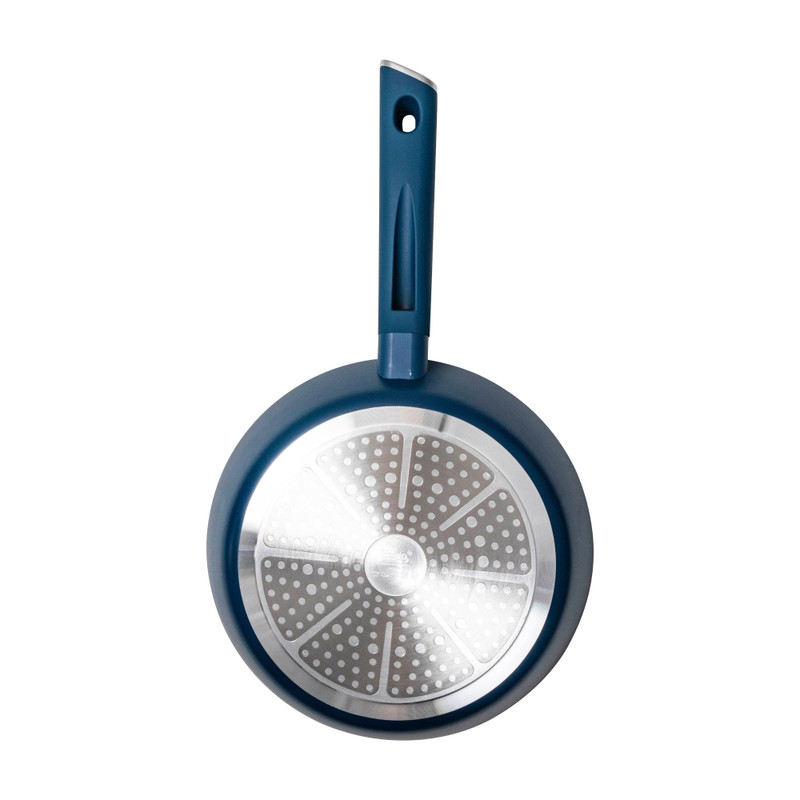 Hugo Kennis hapjespan met deksel - blauw/zwart - ø28x8 cm 