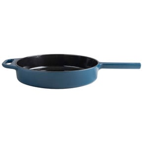 Grote Lichtgewicht Braadpan Met Deksel - Stoofpan Van Gegoten Aluminium Metallic Blauw