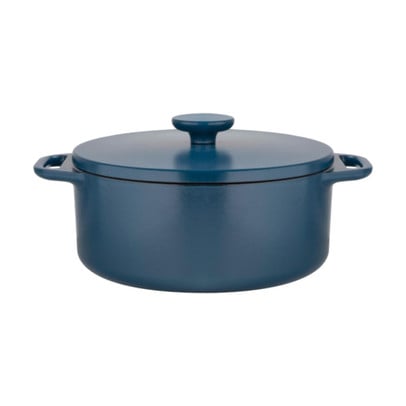 Hugo Kennis braadpan met deksel - gietijzer - blauw/zwart - ø24 cm 