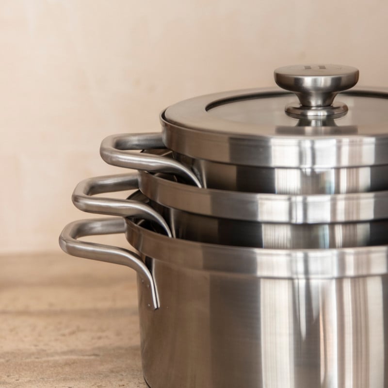 Hugo Kennis pannenset inclusief deksel met afgietsysteem - set van 4