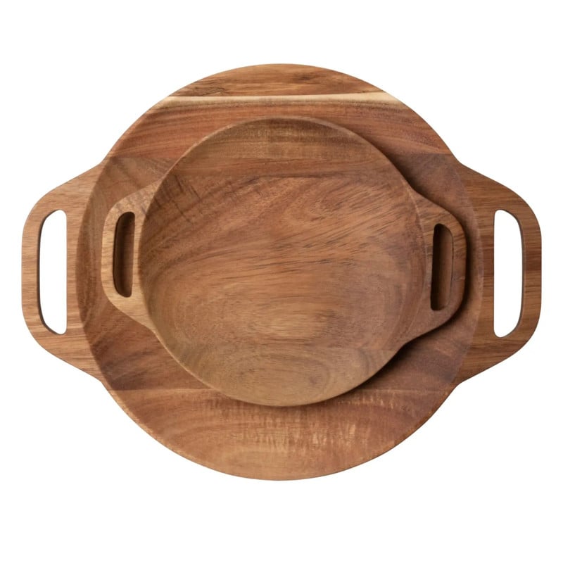 Hugo Kennis borrelplank klein - bruin - ø18 cm