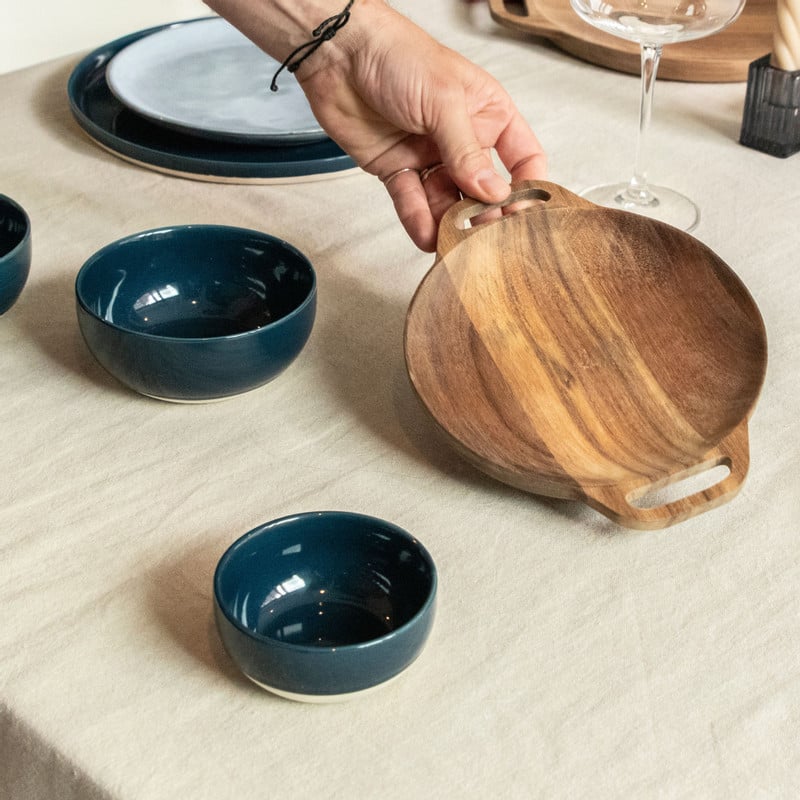 Hugo Kennis borrelplank klein - bruin - ø18 cm