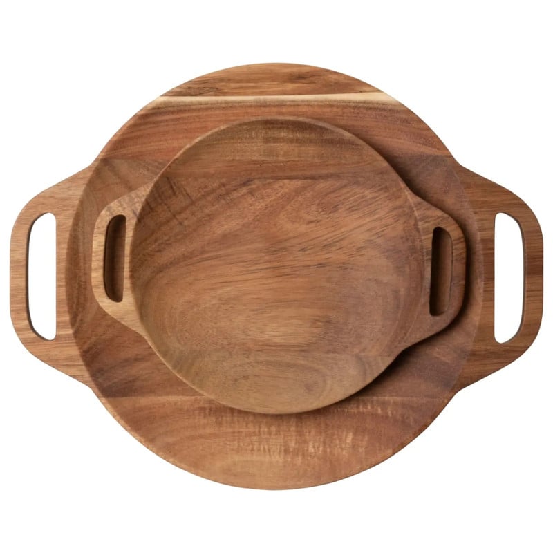 Hugo Kennis borrelplank groot - bruin - ø26 cm