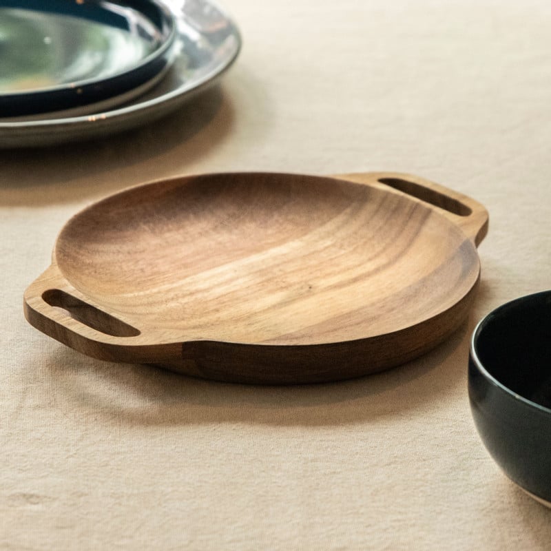 Hugo Kennis borrelplank groot - bruin - ø26 cm