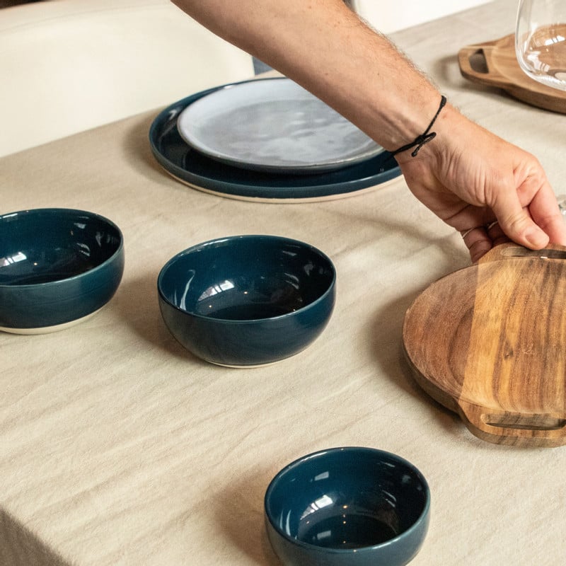 Hugo Kennis diep bord - blauw/wit - ø22 cm