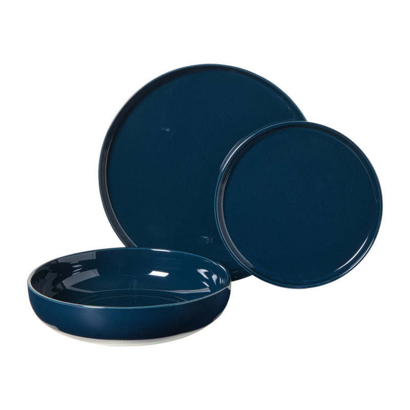 Hugo Kennis dinerbord - blauw/wit - ø26 cm
