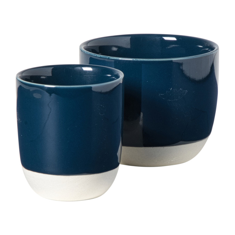 Hugo Kennis koffiemok - blauw/wit - 180 ml